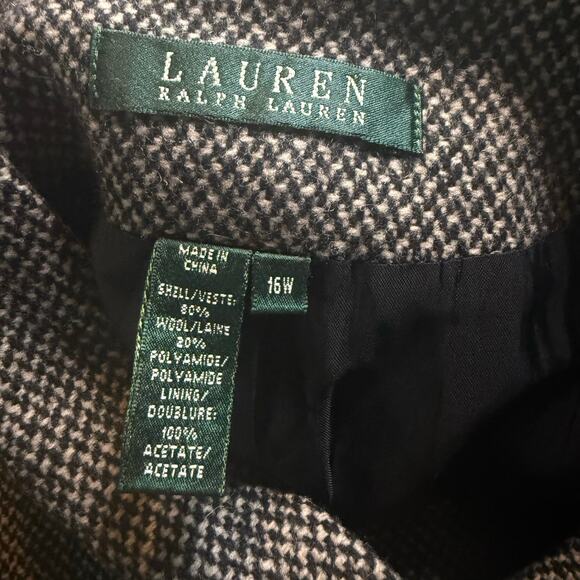 Lauren Ralph Lauren Wool Blend Shawl Collar Herringbone Jacket, Plus Size 16W - Picture 5 of 6